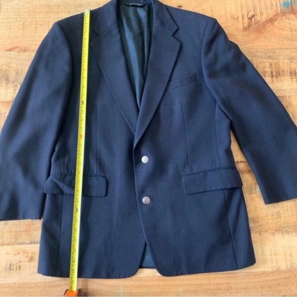 Burberrys Single Breasted 2 Buttons Blazer Navy Blue Jacket Size 42R - Picture 10 of 15